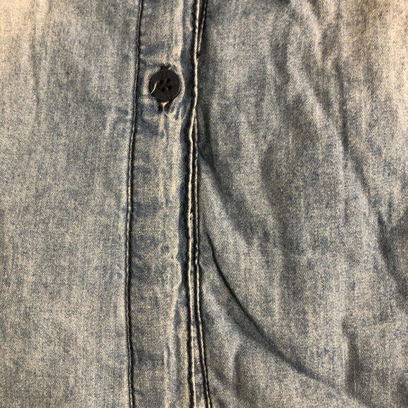 Practical Denim light blue stonewashed warm lining Women’s shirt front opening - Picture 9 of 9